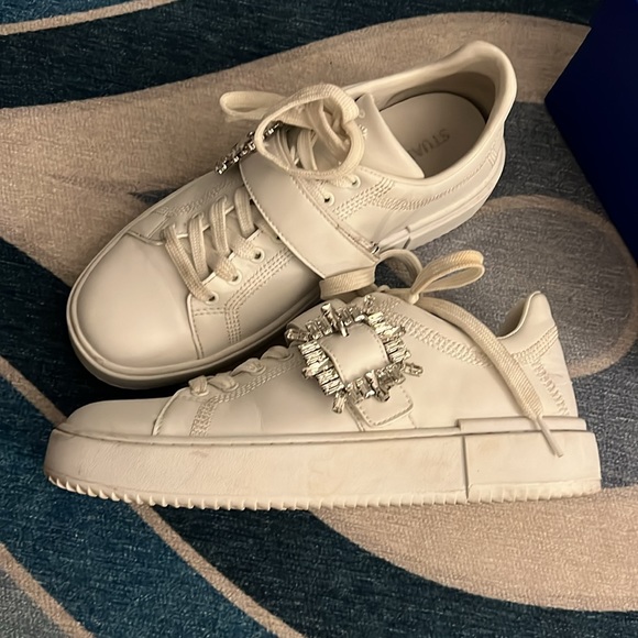 Stuart Weitzman Shine Buckle Sneaker COMES WITH BOX - Picture 6 of 10